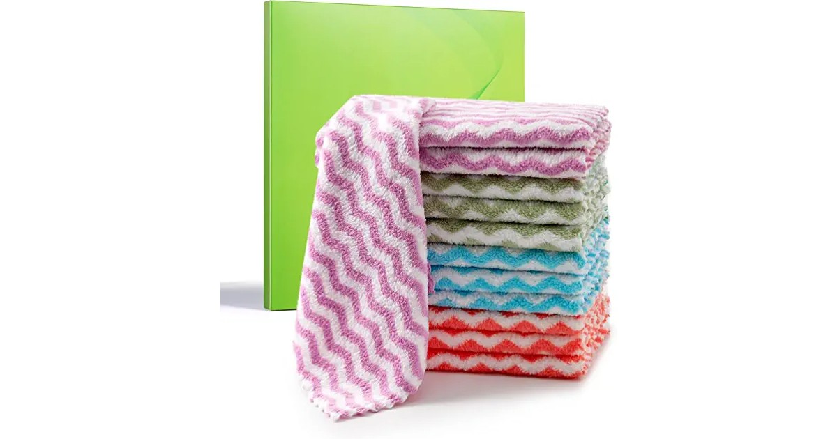 Microfiber Cleaning Cloths 12-pack at Amazon