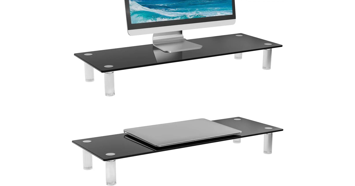 Tempered Glass Monitor Riser 2-Pack at Amazon