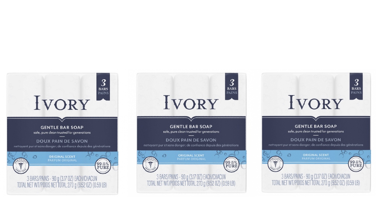 Ivory Bar Soap 3pk ONLY 0.82 (Reg. 2.99) Daily Deals & Coupons
