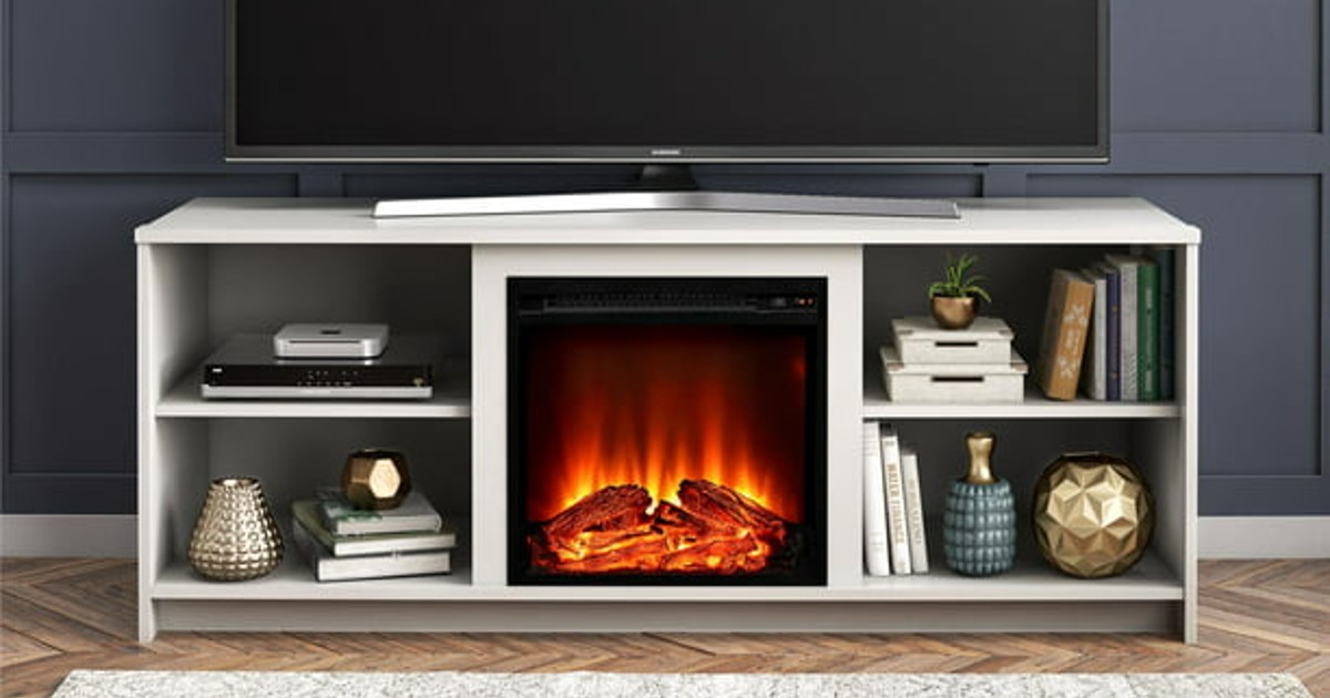 Mainstays Fireplace TV Stand at Walmart