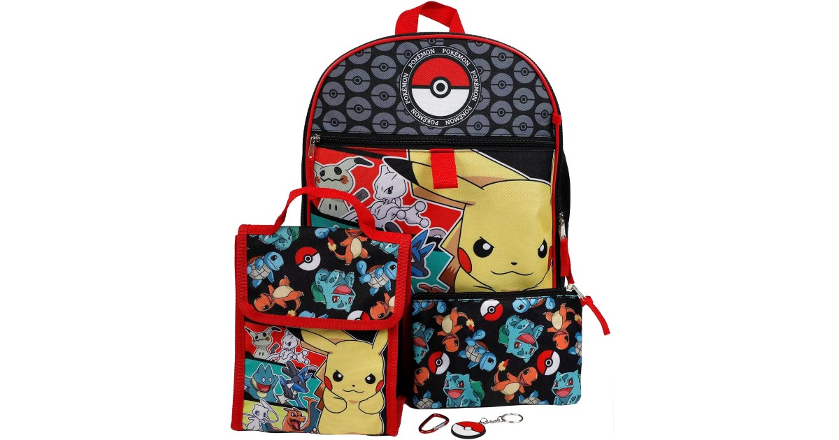 Pokemon Backpack 5Piece Set ONLY 14.63 (Reg 42) Daily Deals & Coupons