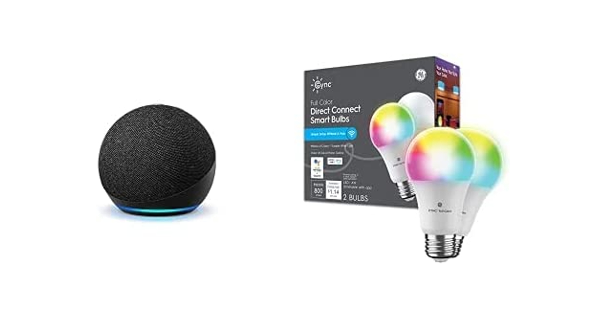 Echo Dot 4th Gen + Free Smart Bulb at Amazon