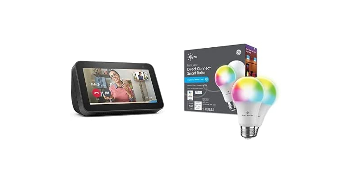 Echo Show + Free Smart Bulbs at Amazon