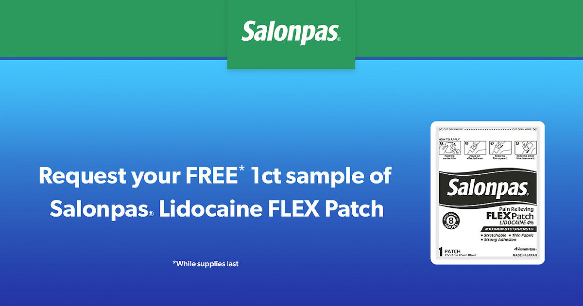 FREE Salonpas Lidocaine FLEX Patch Sample
