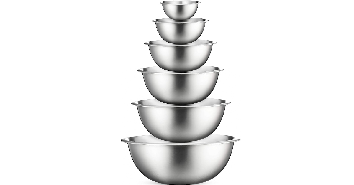 Stainless Steel Mixing Bowl Set 6pc ONLY $21 (Reg. $38.99) - Daily Deals   Coupons