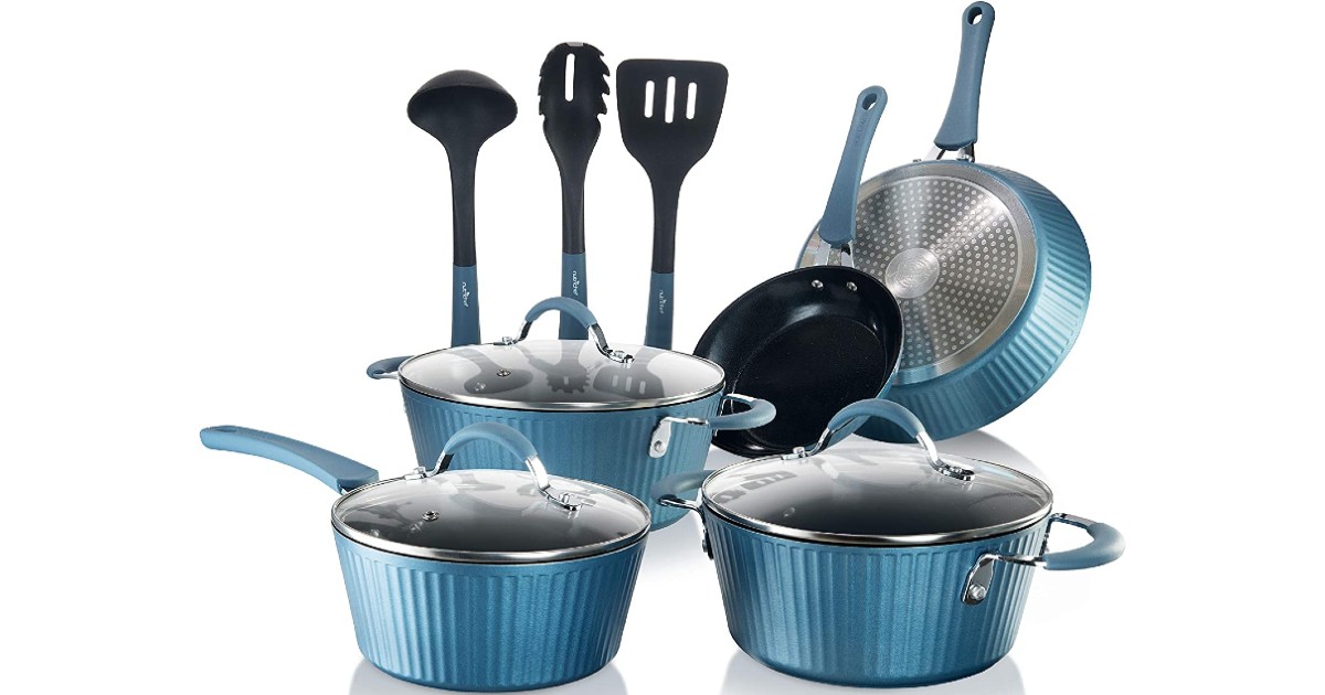 NutriChef 11-Piece Nonstick Cookware Set