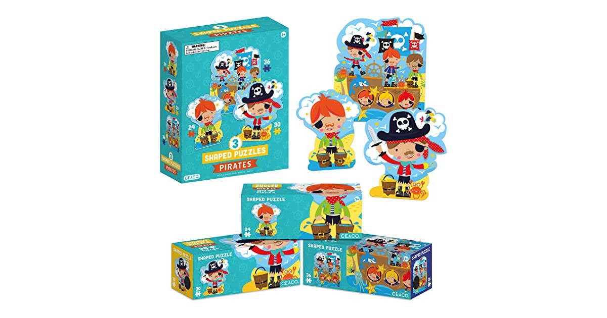 3 in 1 Multi-Pack Kids Jigsaw Puzzles at Amazon