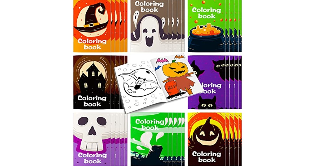 Halloween Coloring Books 40-Pack at Amazon