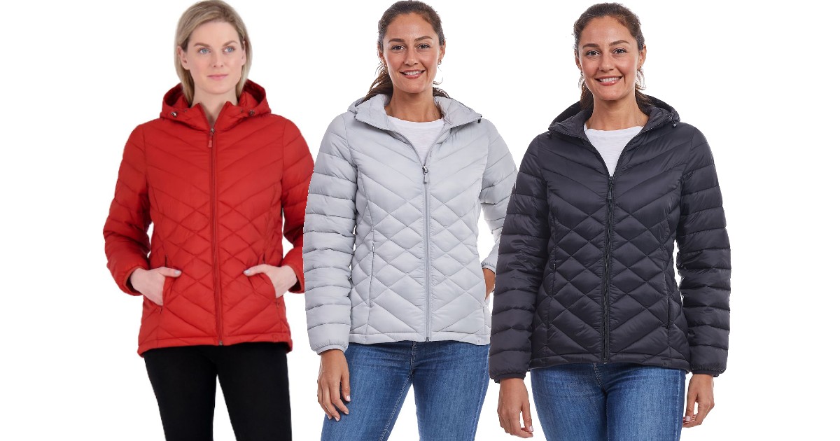 Women's Packable Hooded Puffer Jacket ONLY 39.99 (Reg 100) Daily