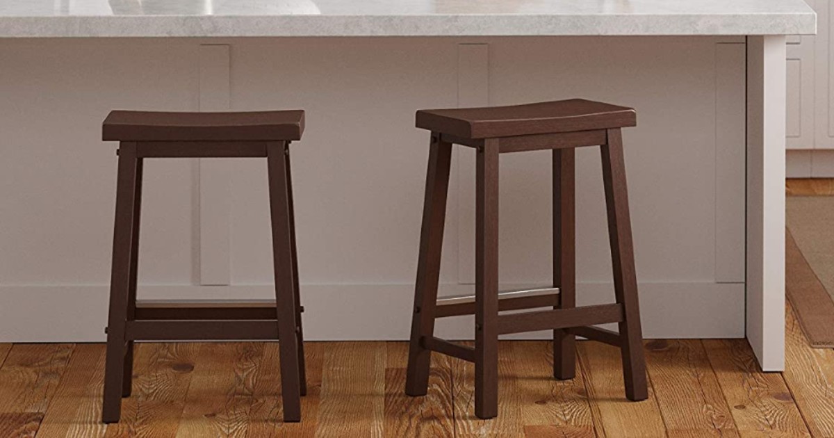 Amazon Basics 2Pack Solid Wood Stools ONLY 49.50 (Reg 89) Daily