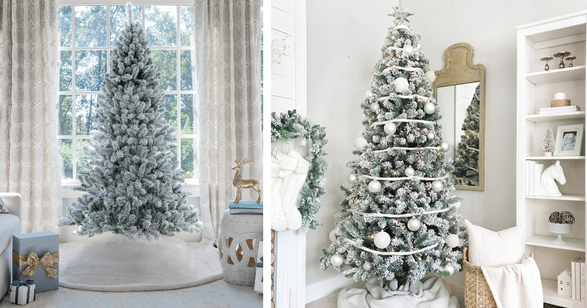 7ft King of Christmas Flocked Tree ONLY 99 (Reg 189) Daily Deals