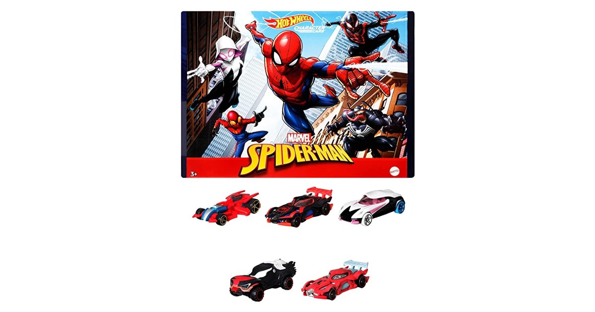 Hot Wheels Spider-Man Vehicle 5 Pack at Amazon