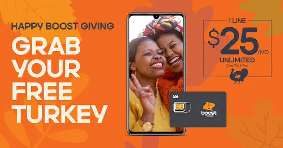 Free Turkey Voucher at Boost Mobile Stores Free Product Samples