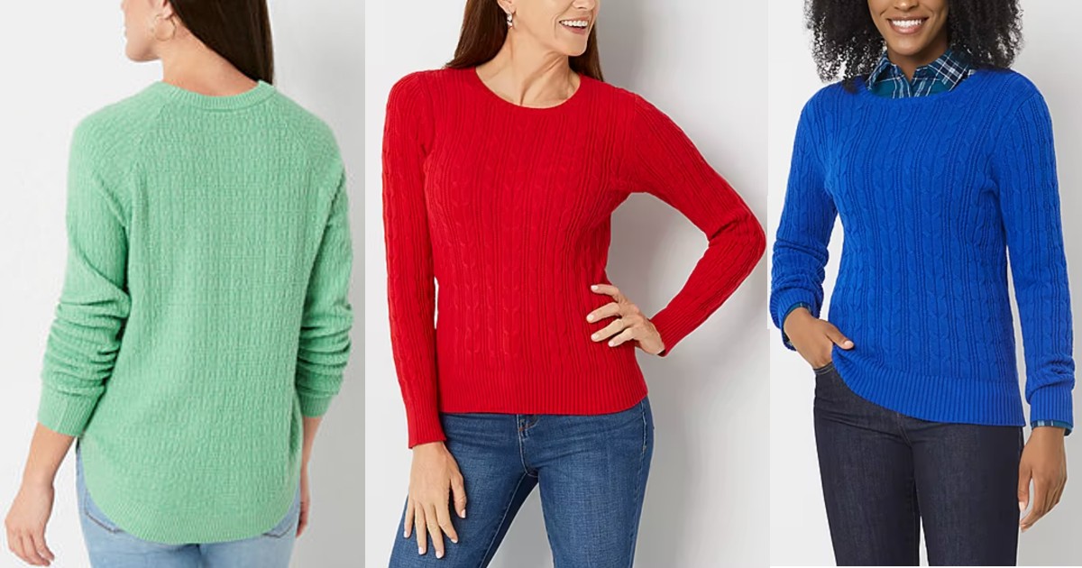 St John's Bay Women’s Sweaters ONLY 10.39 (Reg 30) Daily Deals