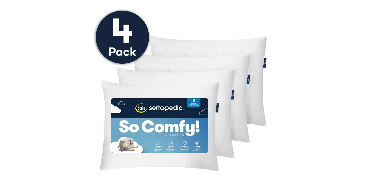 Serta Pillows 4Pack ONLY 24 (Reg. 40) Daily Deals & Coupons