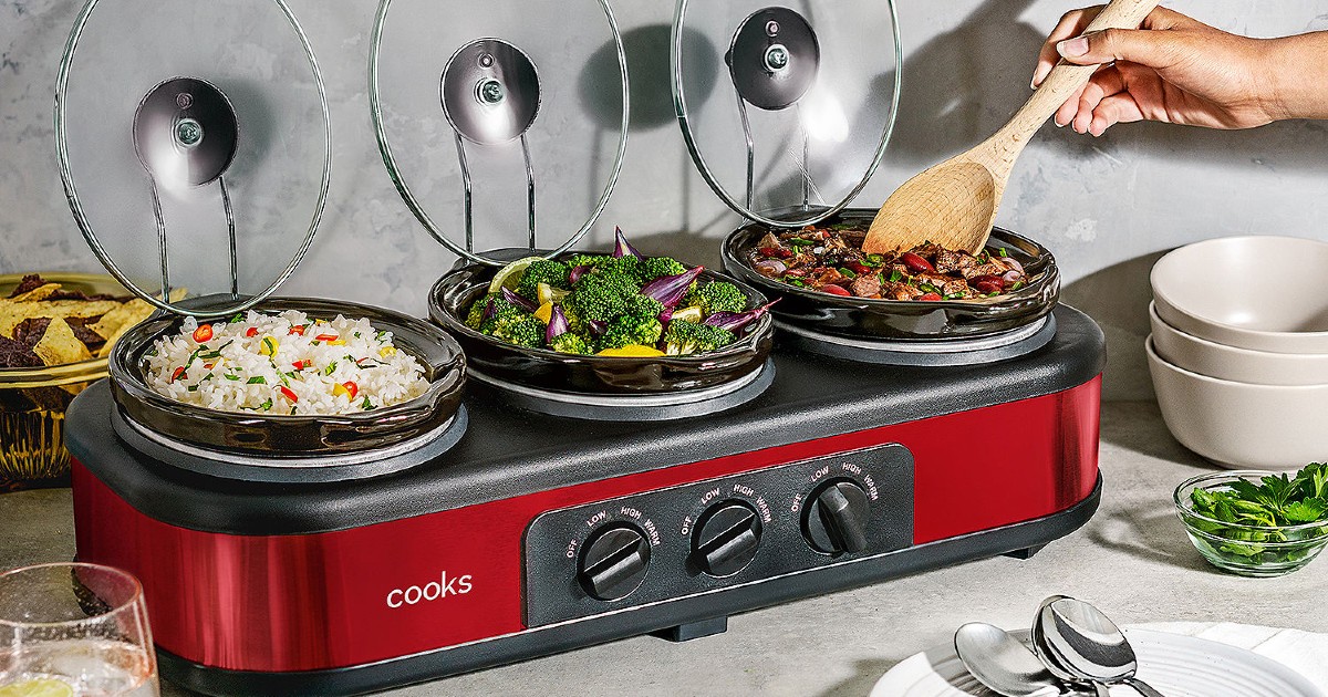 Cooks 1.5 Quart Triple Slow Cooker ONLY 26.99 (Reg 70) Daily Deals