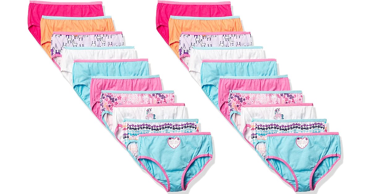 Hanes Girls Brief 20-Pack Bikini Panties