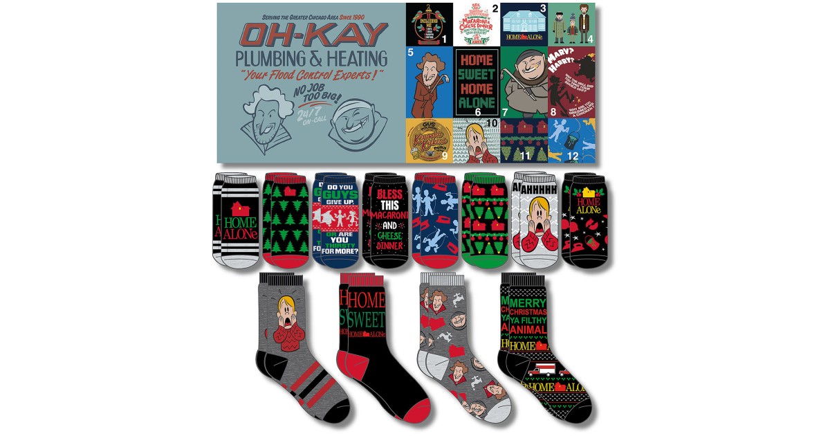 Home Alone 12 Pk Crew Socks Advent Calendar 