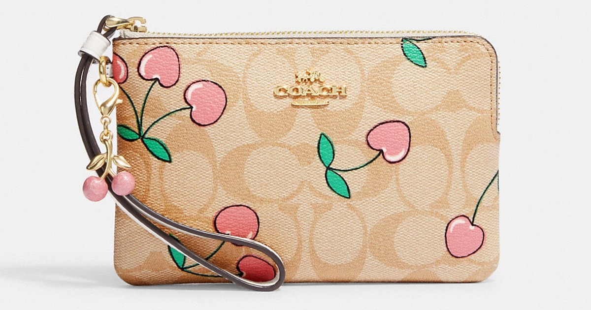 Coach Outlet Heart Cherry Print Zip Wristlet ONLY $ Shipped - Daily  Deals & Coupons