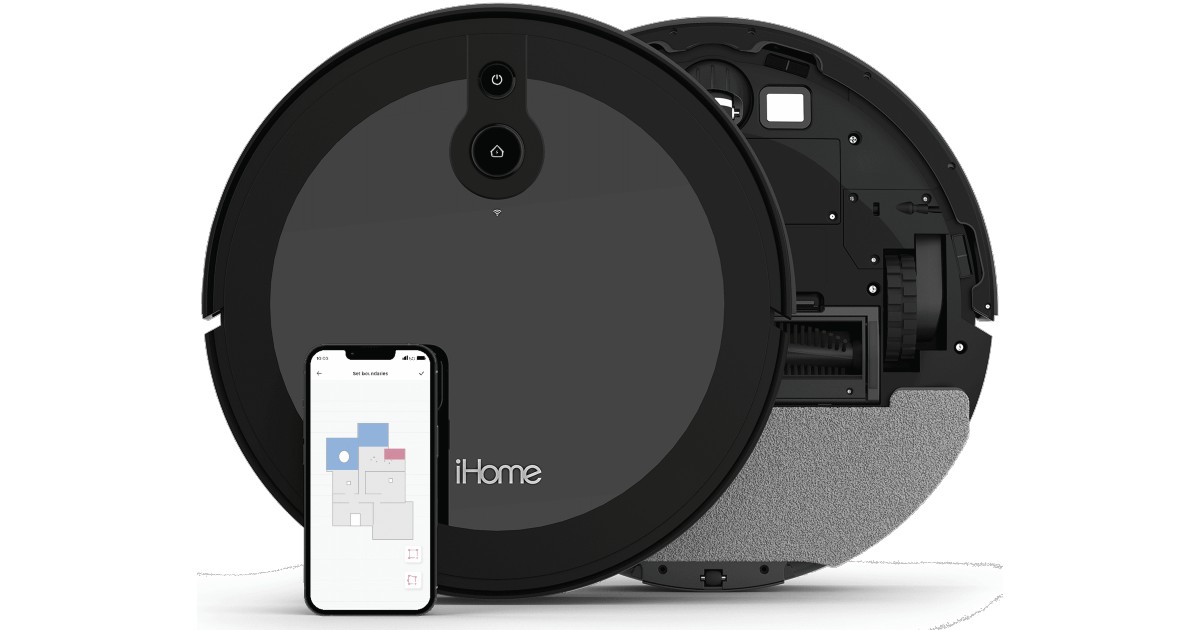 iHome Luna Robot Vacuum and Vibrating Mop ONLY 164 (Reg 229) Daily