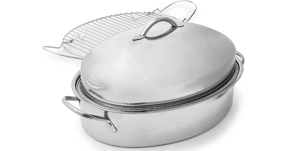 8-Qt Covered Oval Roaster with Rack at Macy's