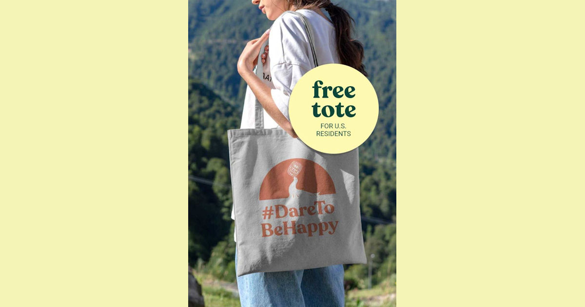 FREE #DareToBeHappy Tote Bag