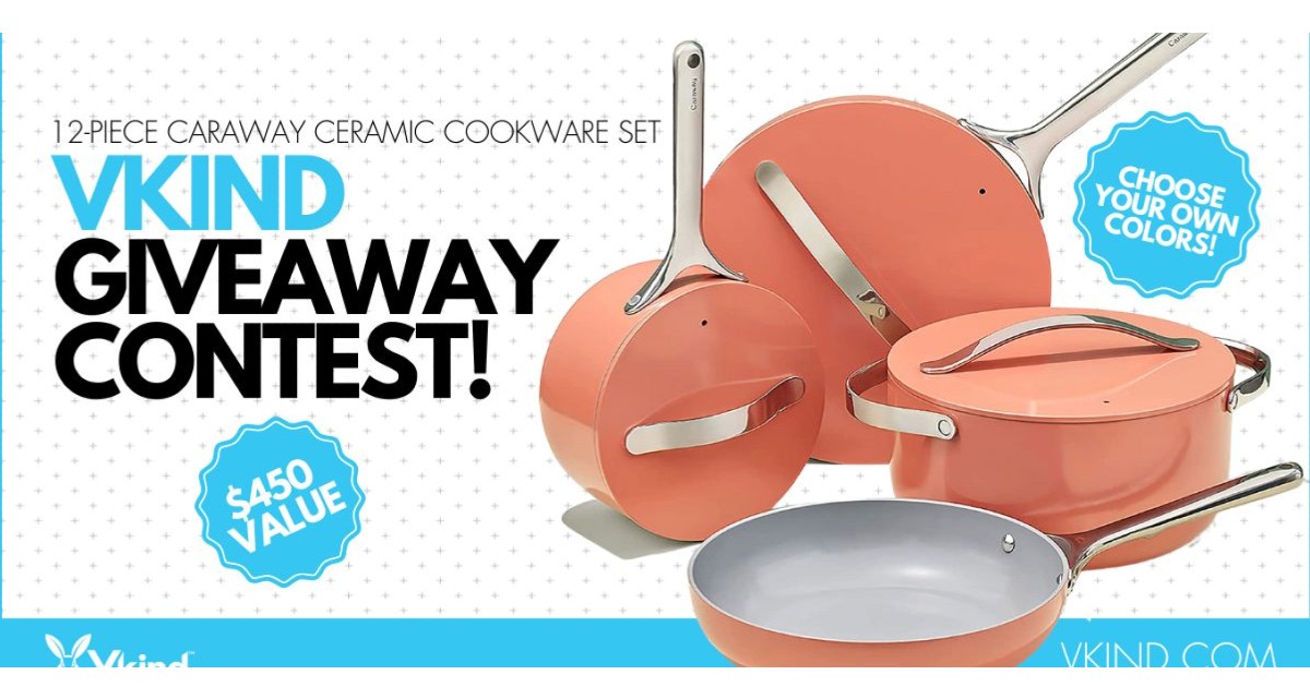 Win a 12Pc Caraway Nonstick Ceramic Cookware Set (450 Value) Free