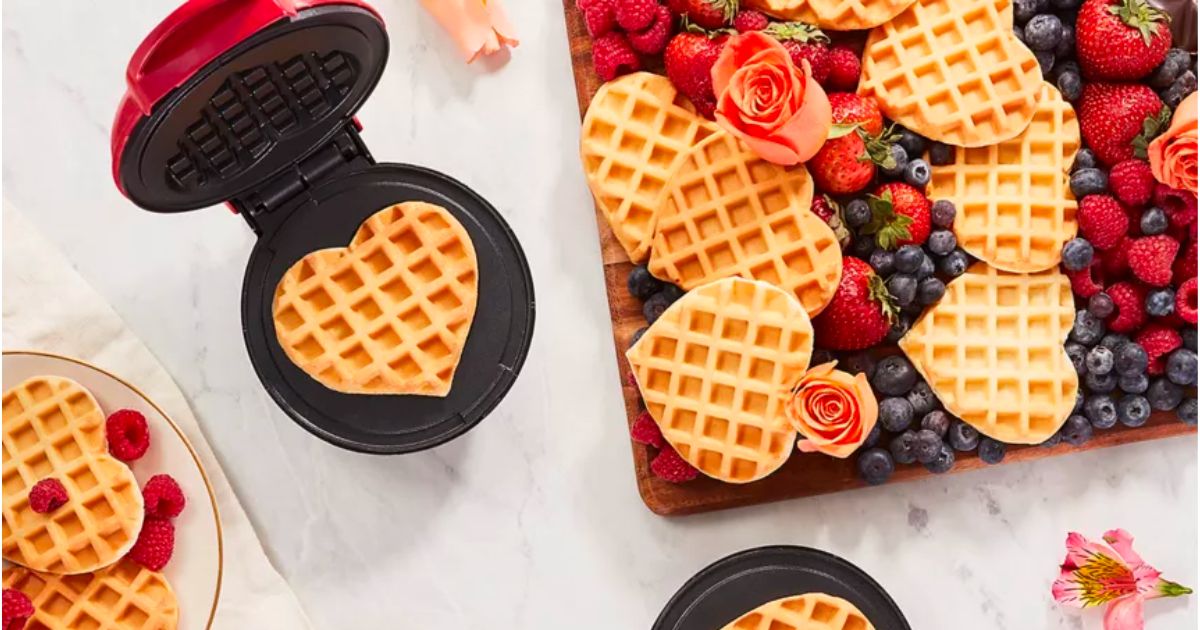 Dash Heart Mini Waffle Maker ONLY 9.99 (Reg 20) Daily Deals & Coupons