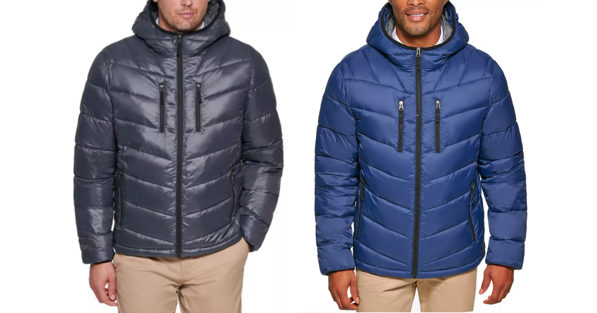 Men's Chevron Hooded Puffer Jacket ONLY 37.50 (Reg 125) Daily Deals