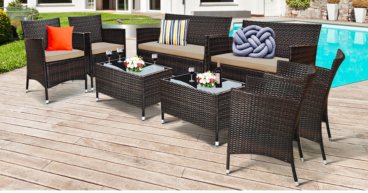 Costway 8Piece Patio Furniture Set ONLY 369.99 (Reg 550) Daily