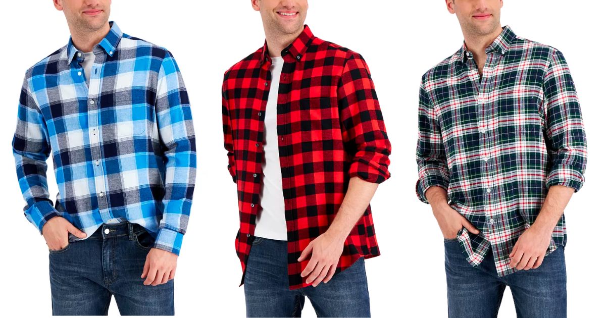 Men's Regular-Fit Plaid Flannel Shirt 