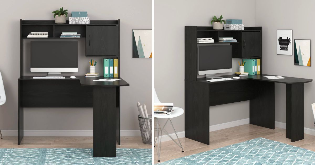 L-Shaped Desk with Hutch at Walmart