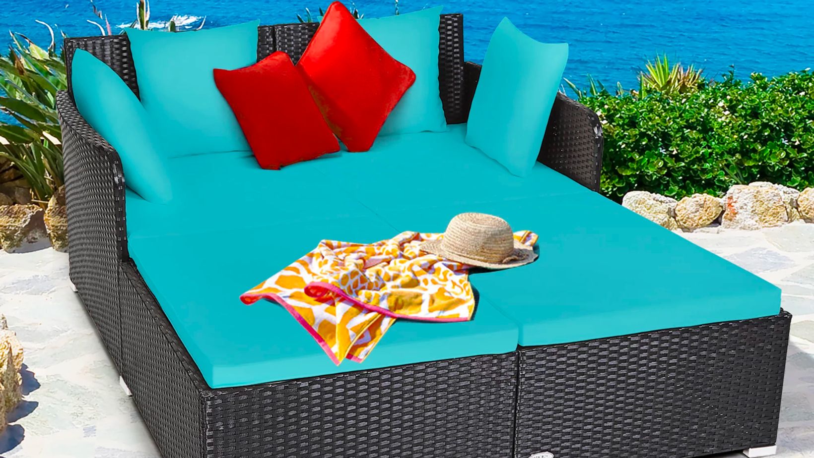 Outdoor Patio Daybed Cushioned...