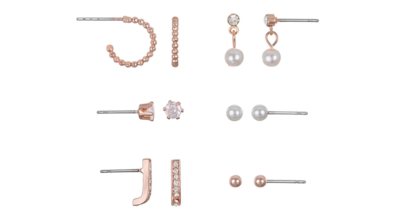 Rose Tone 6-Pair Earring Set at JCPenney