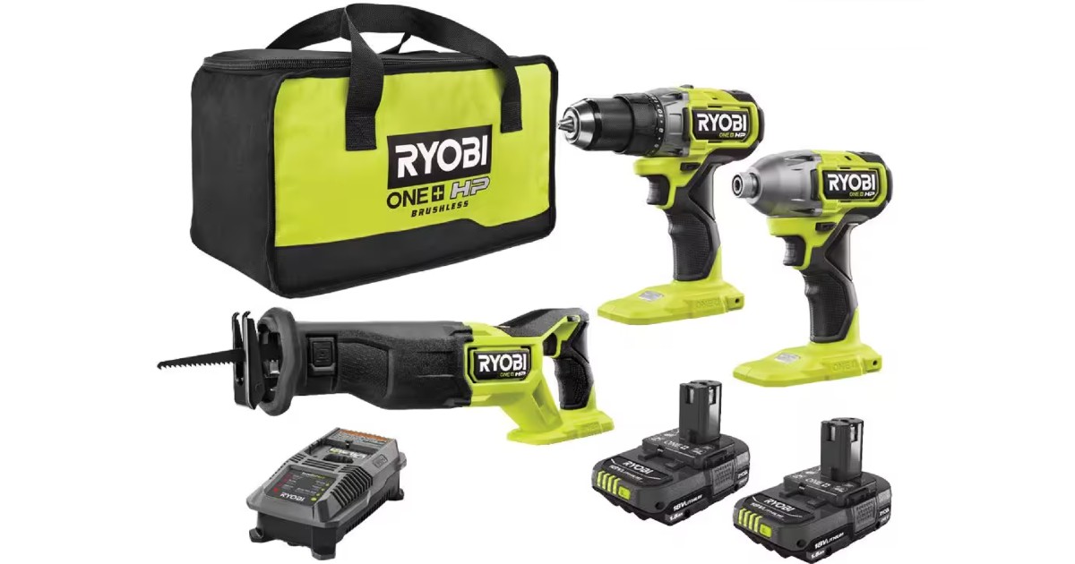 RYOBI 3-Tool Combo Kit ONLY $1...