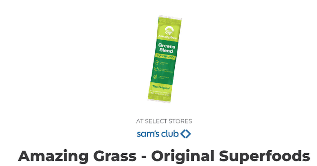 Free Amazing Grass Original Superfoods at Sam's Free Product Samples