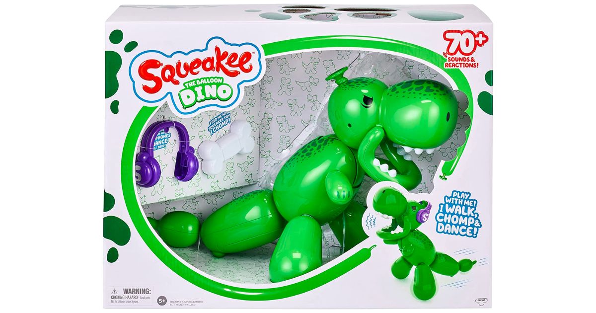 Squeakee The Balloon Dino at Amazon