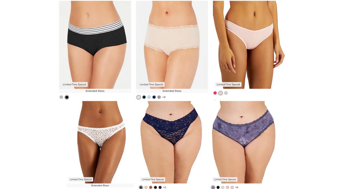 Macy's Women's Underwear $2.80 Clearance Sale