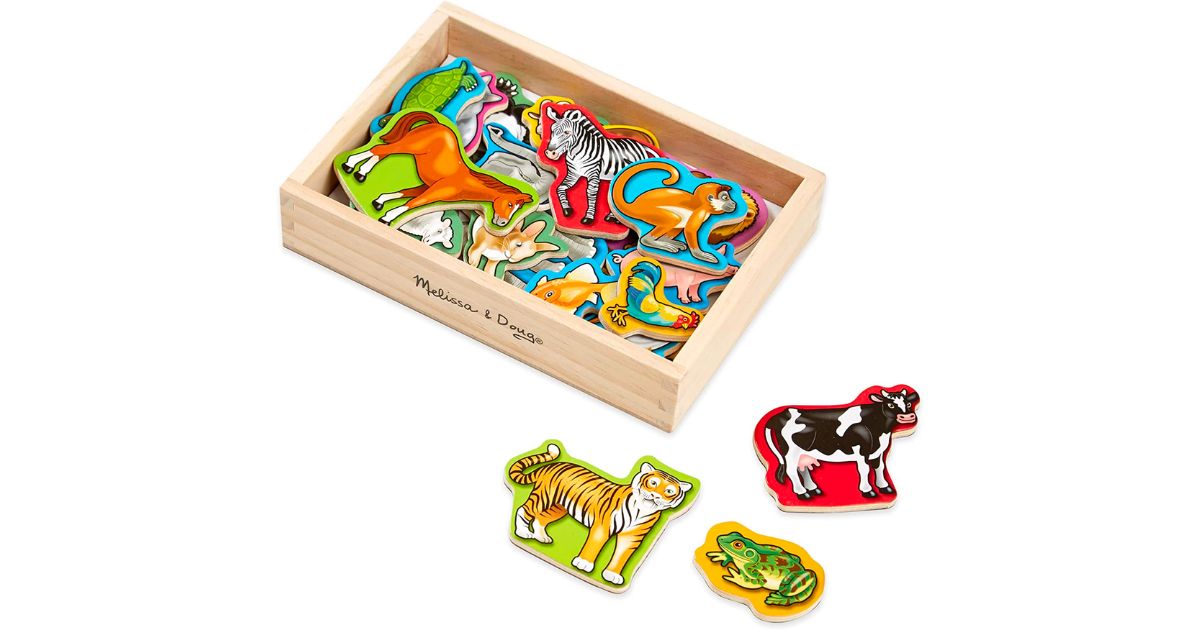 Melissa & Doug 20 Wooden Animal Magnets