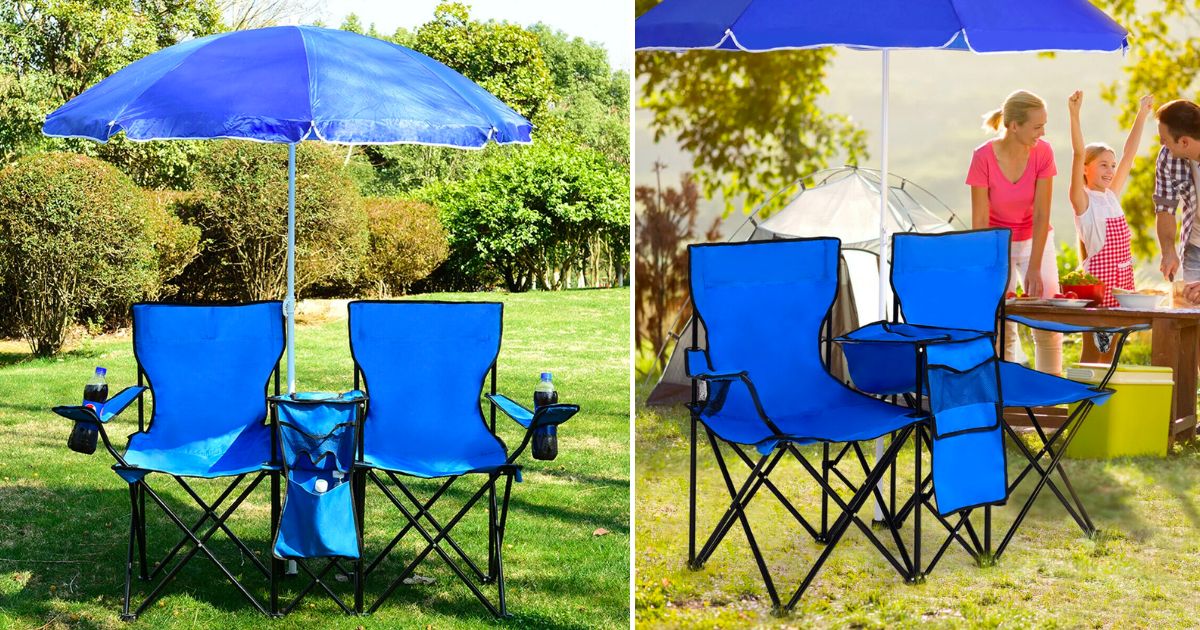 Costway Portable Folding Double Chair