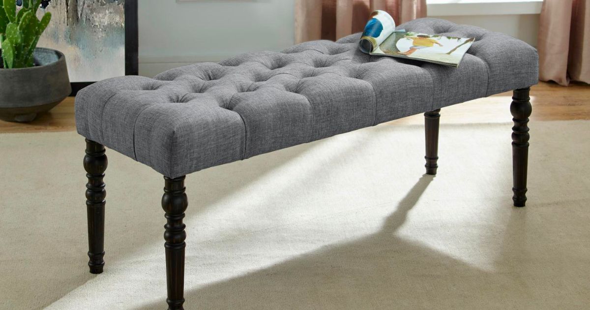 Fabric Tufted Dining Bench at Walmart