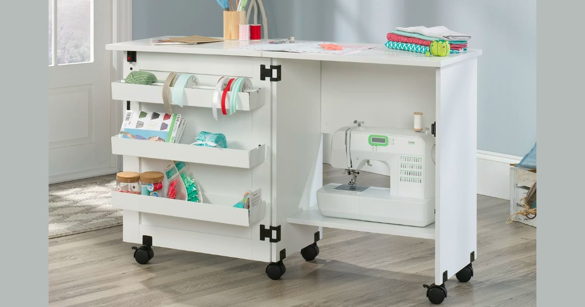 Sauder Rolling Sewing Cart with Storage