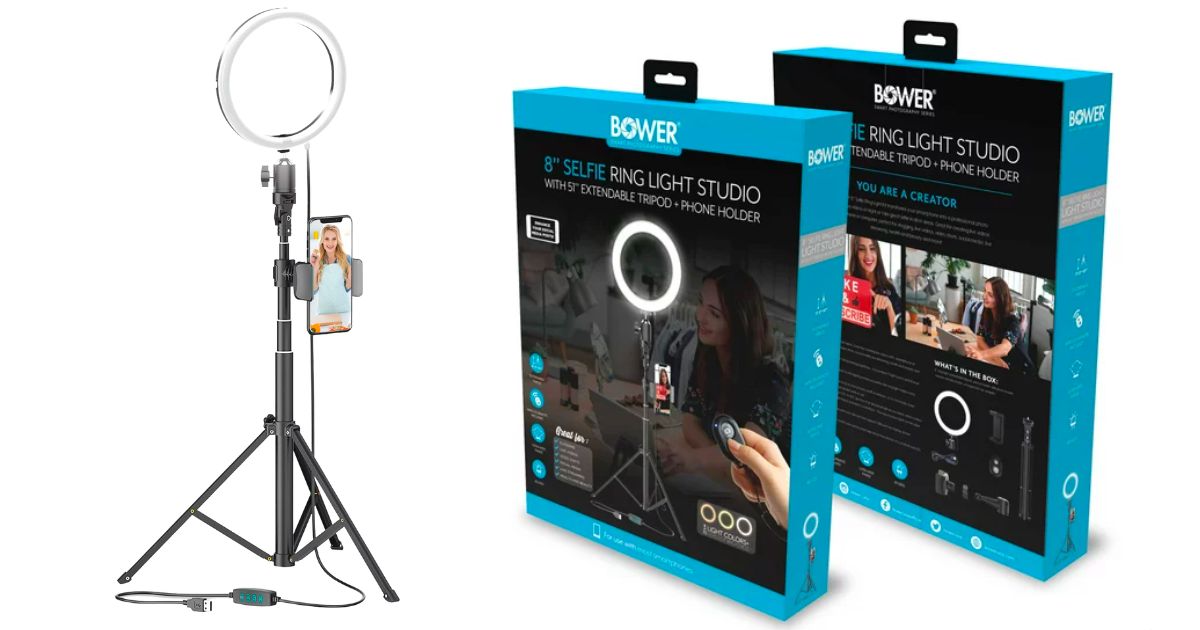 Bower 8-In Selfie Ring Light Studio 