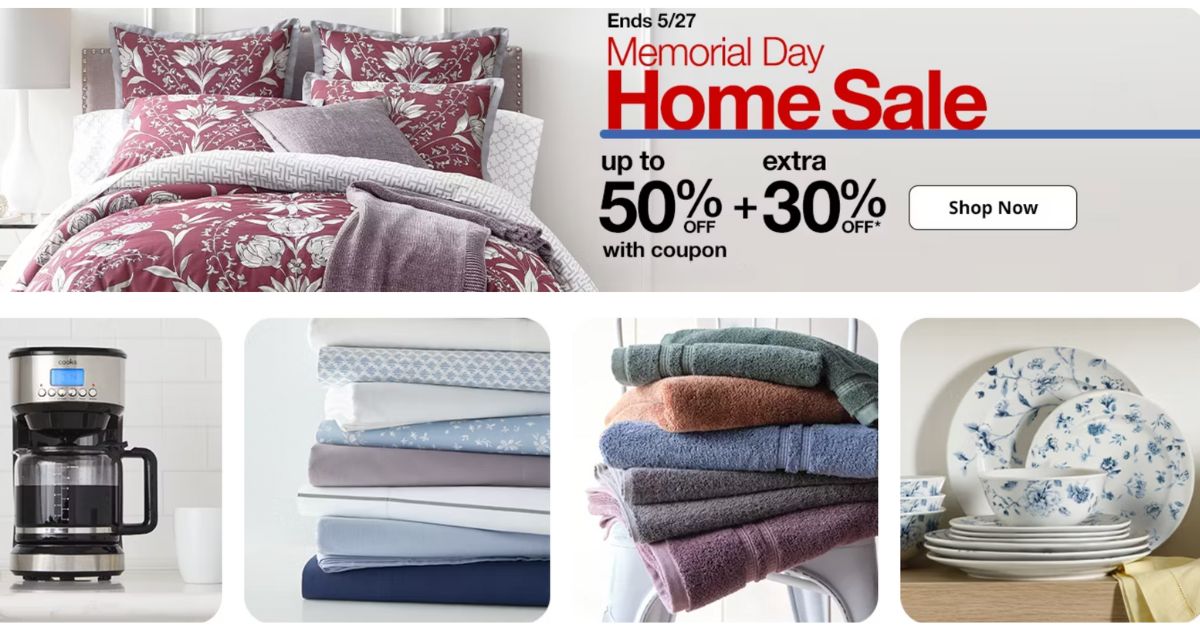 Memorial Day Home Sale Up to 50 Off + EXTRA 30 Off w/ Coupon