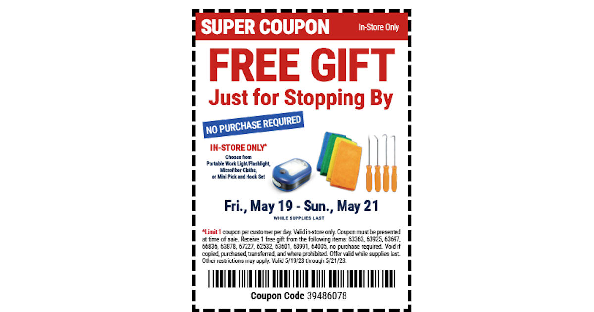 Free Gift at Harbor Freight Free Product Samples