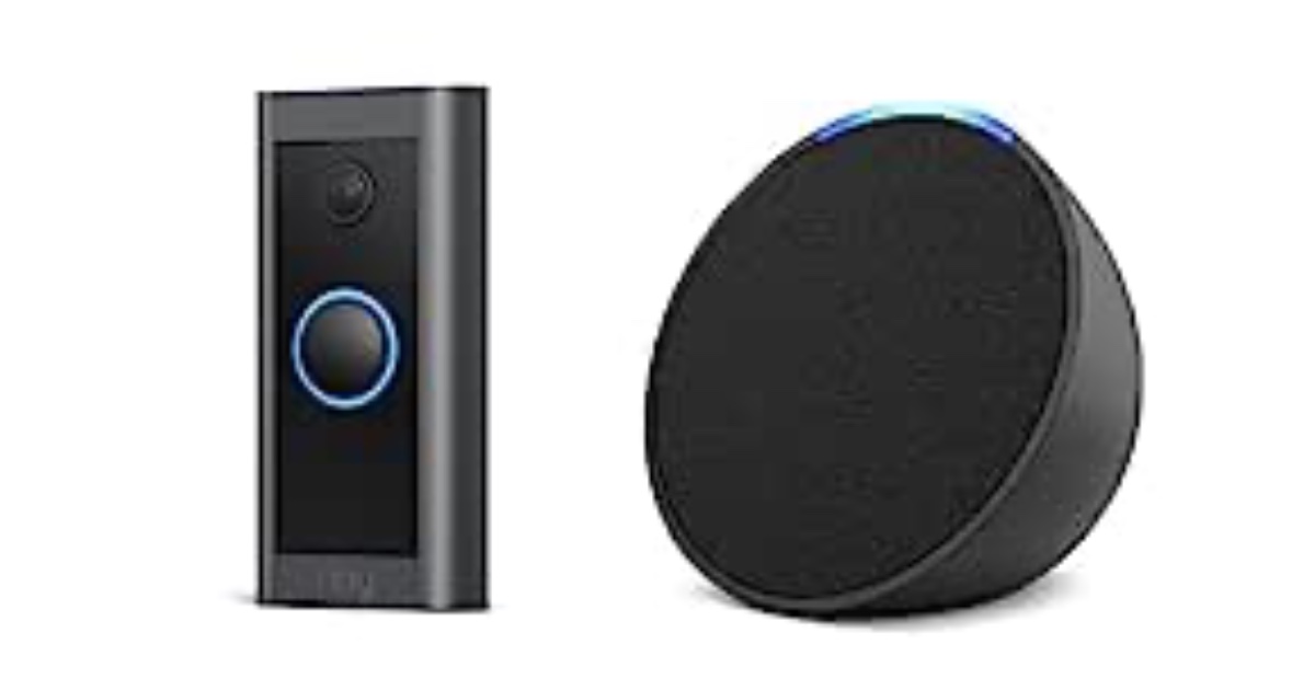 Ring Video Doorbell Wired Bundle with Echo ONLY 40 (Reg 105) Daily