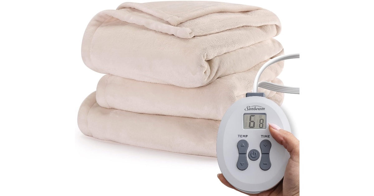 Sunbeam Royal Posh Champagne Heated Blanket ONLY 45 (Reg 105) Daily