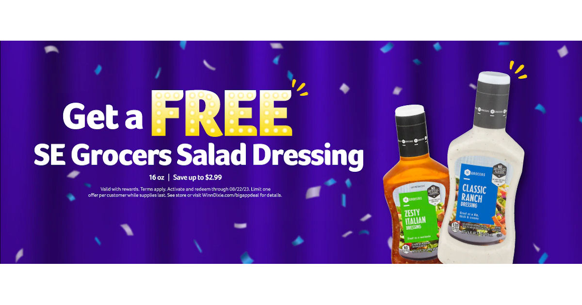 Free SE Grocers Salad Dressing at WinnDixie Free Product Samples
