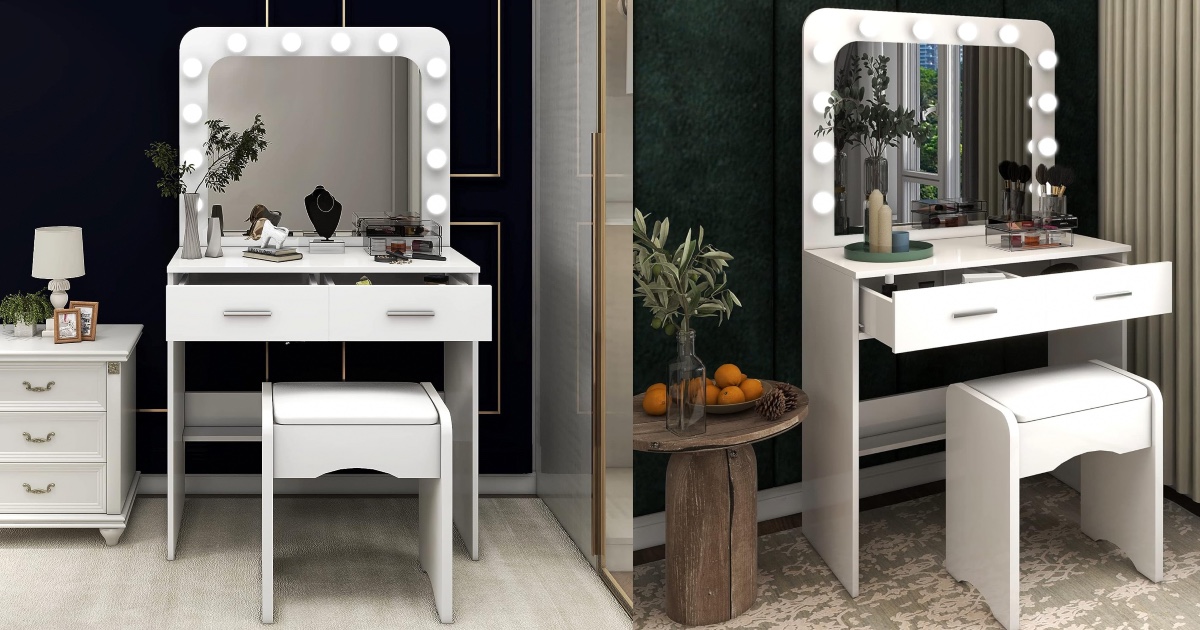 Makeup Vanity with Lights ONLY 58.99 (Reg 157.60) Daily Deals & Coupons