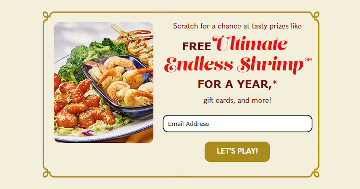 Win Ultimate Endless Shrimp for a Year or a Red Lobster Gift Card Instantly - ends Oct 29